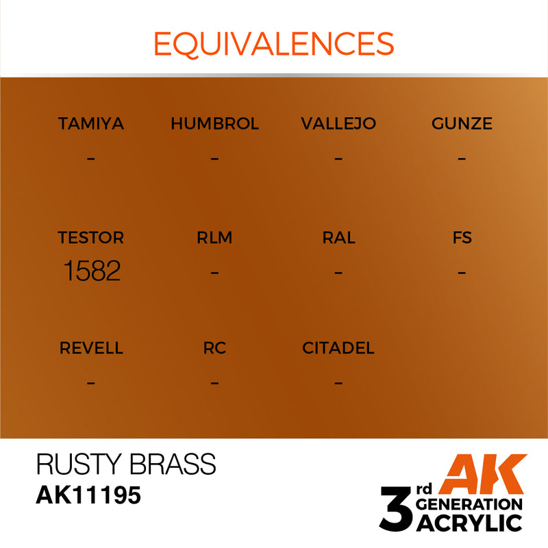 AK Interactive AK11195 3rd Gen Acrylic Rusty Brass 17ml
