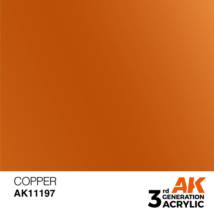 AK Interactive AK11197 3rd Gen Acrylic Copper 17ml