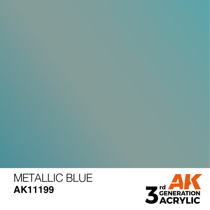 AK Interactive AK11199 3rd Gen Acrylic Metallic Blue 17ml