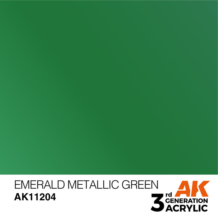 AK Interactive AK11204 3rd Gen Acrylic Emerald Metallic Green 17ml