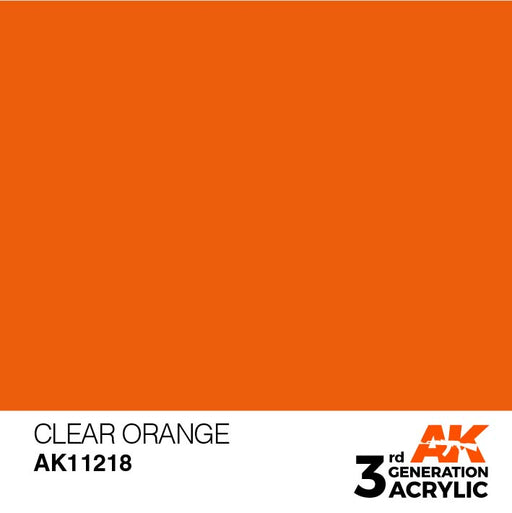 AK Interactive AK11218 3rd Gen Acrylic Clear Orange 17ml