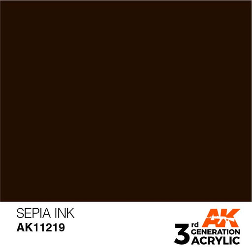 AK Interactive AK11219 3rd Gen Acrylic Sepia INK 17ml