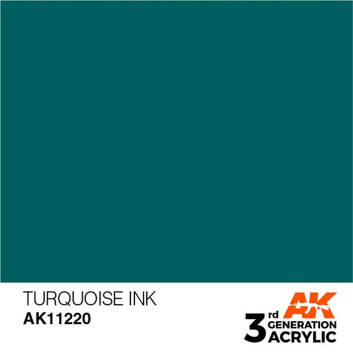 AK Interactive AK11220 3rd Gen Acrylic Turquoise INK 17ml