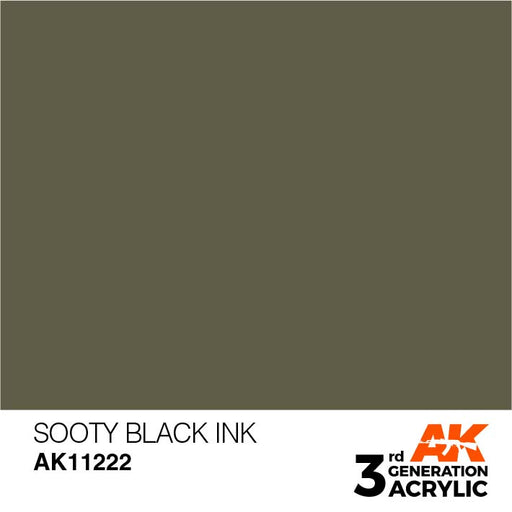 AK Interactive AK11222 3rd Gen Acrylic Sooty Black INK 17ml