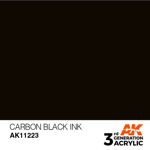 AK Interactive AK11223 3rd Gen Acrylic Carbon Black INK 17ml