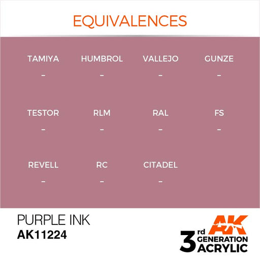 AK Interactive AK11224 3rd Gen Acrylic Purple INK 17ml
