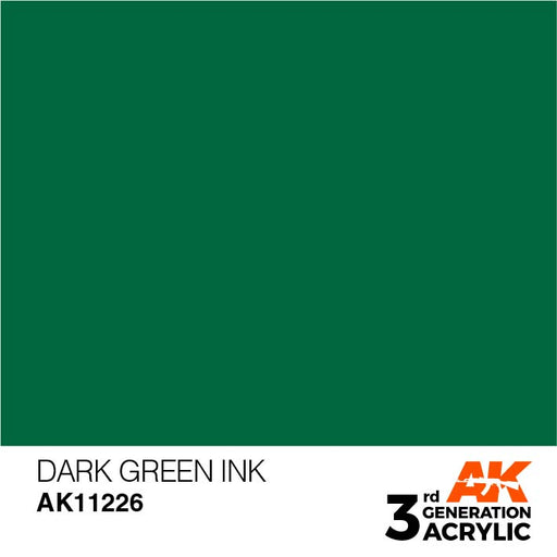 AK Interactive AK11226 3rd Gen Acrylic Dark Green INK 17ml