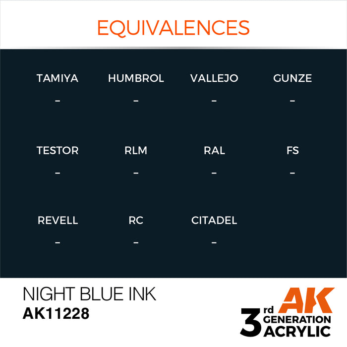 AK Interactive AK11228 3rd Gen Acrylic Night Blue INK 17ml