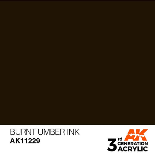 AK Interactive AK11229 3rd Gen Acrylic Burnt Umber INK 17ml