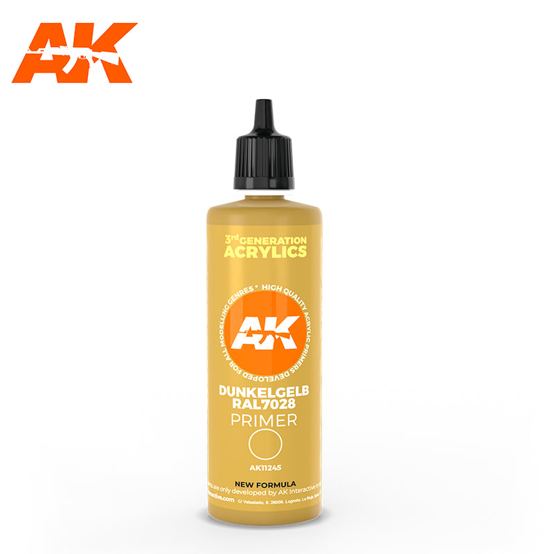 AK Interactive AK11245 3rd Gen Dunkelgelb RAL 7028 Dark Yellow Surface Primer 100mL