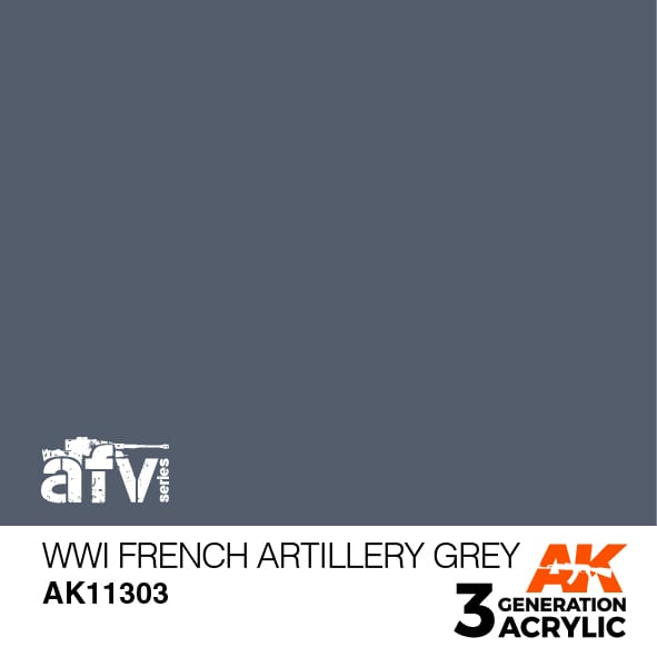 AK Interactive AK11303 3rd Gen Acrylic WWI French Artillery Grey - AFV