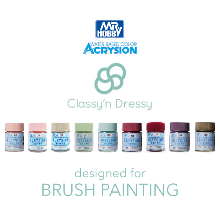 Mr. Hobby ACRYSION for Brush Painting - Classy'n Dressy (NF01-NF09)