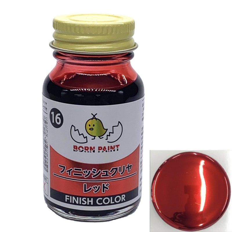 Born Paint 016 - Finish Clear Color Red 30mL
