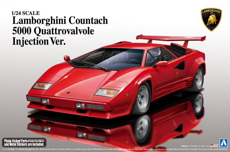 1/24 '88 Lamborghini Countach 5000 Quattrovalvole Injection Ver. (w/ Photo-Etched Parts and Metal Stickers)