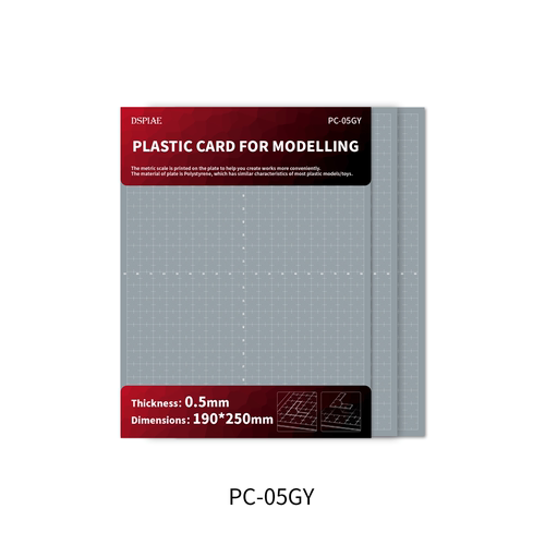 DSPIAE Customization Plastic Plate for Models - 0.5mm (PC-05GY)