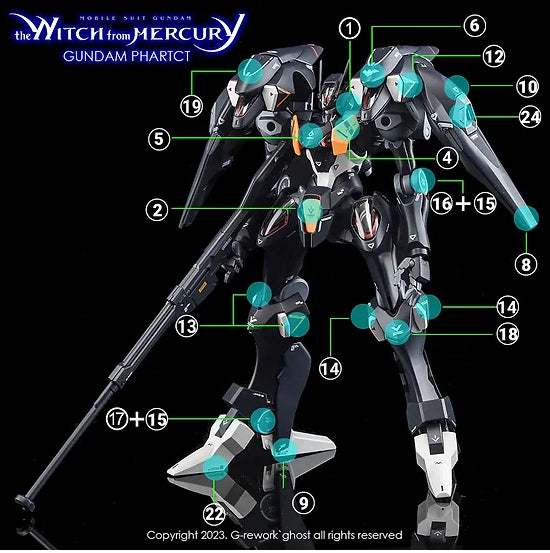 G-Rework Decal - HG Witch from Mercury Gundam Pharact Use