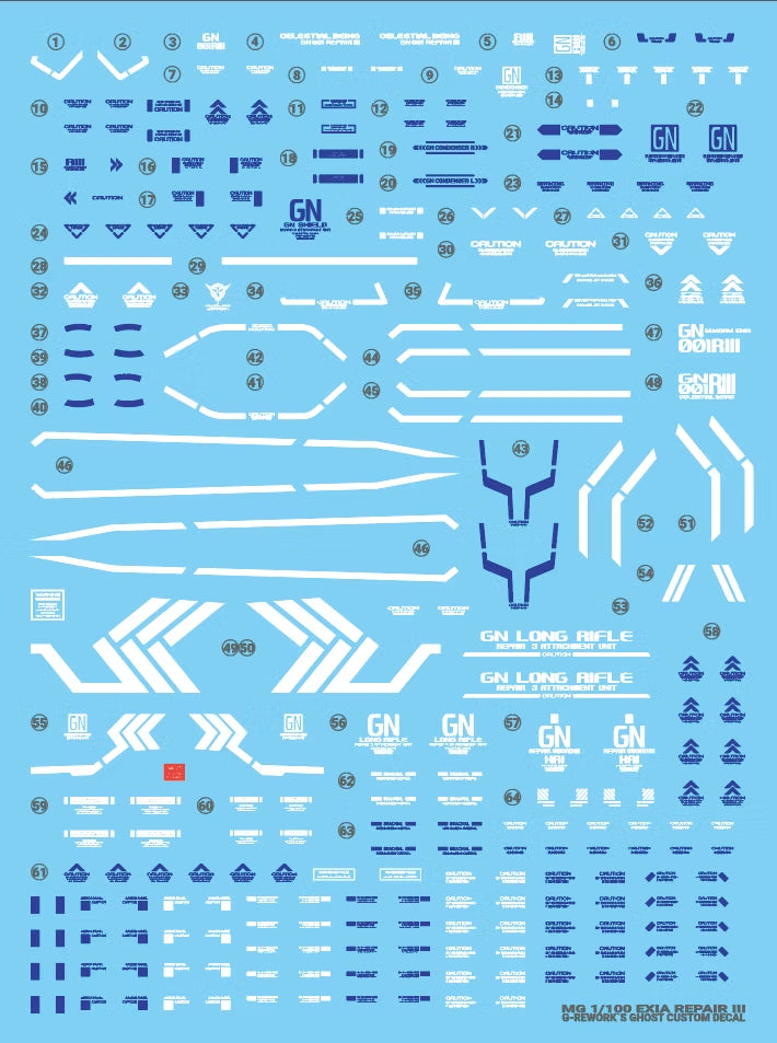 G-Rework Decal - MG GN-001REIII Gundam Exia Repair III Use