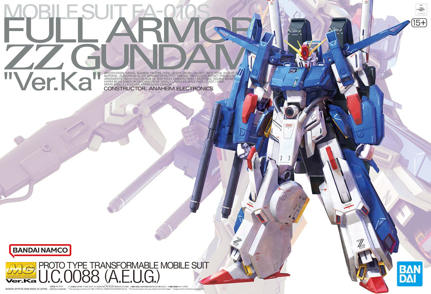 Bandai Master Grade (MG) 1/100 FA-010S Full Armor ZZ Gundam Ver.Ka