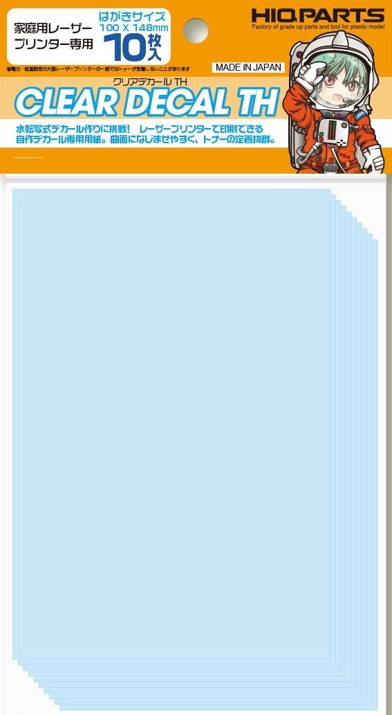 HiQ Parts Clear Decal TH Postcard Size 100x148mm (10pcs)