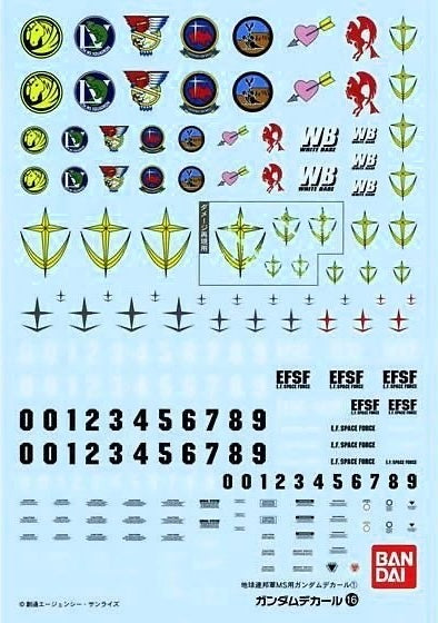 Gundam Decal 016 - 1/100 EFSF MS Series 1