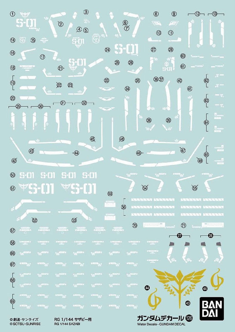 Gundam Decal 126 - RG 1/144 Sazabi Use