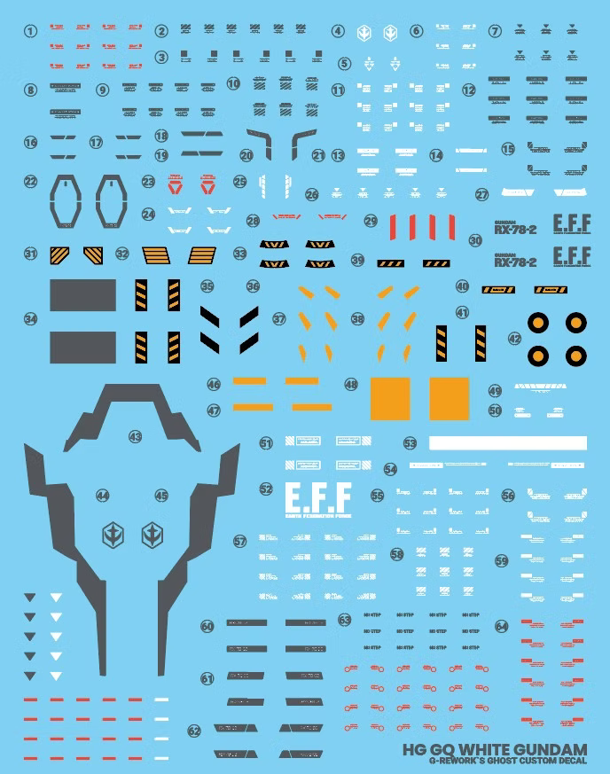 G-Rework Decal - HG Mobile Suit Gundam GQuuuuuuX RX-78-02 White Gundam Use