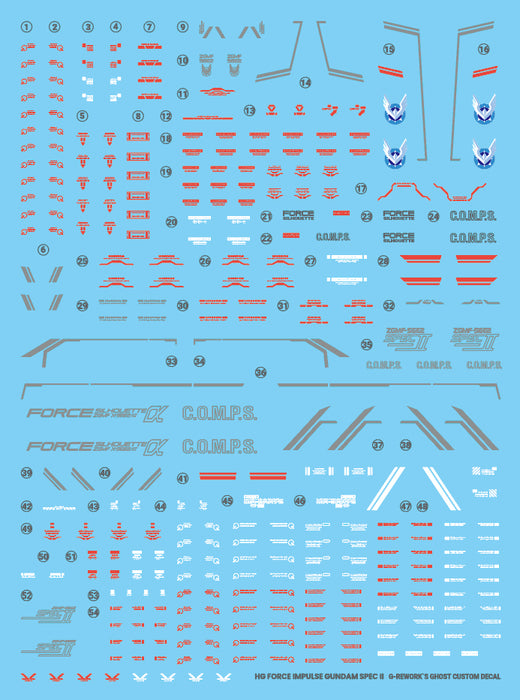 G-Rework Decal - HGCE ZGMF-56E2/α Force Impulse Gundam Spec II Use