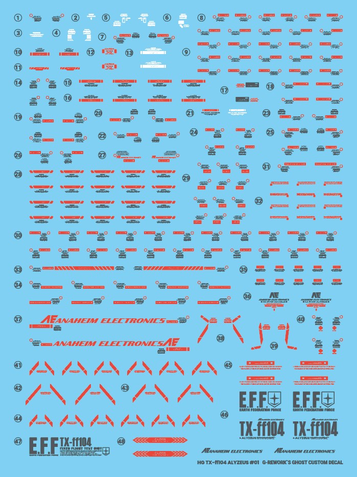 G-Rework Decal - HGUC TX-ff104 Alyzeus Use