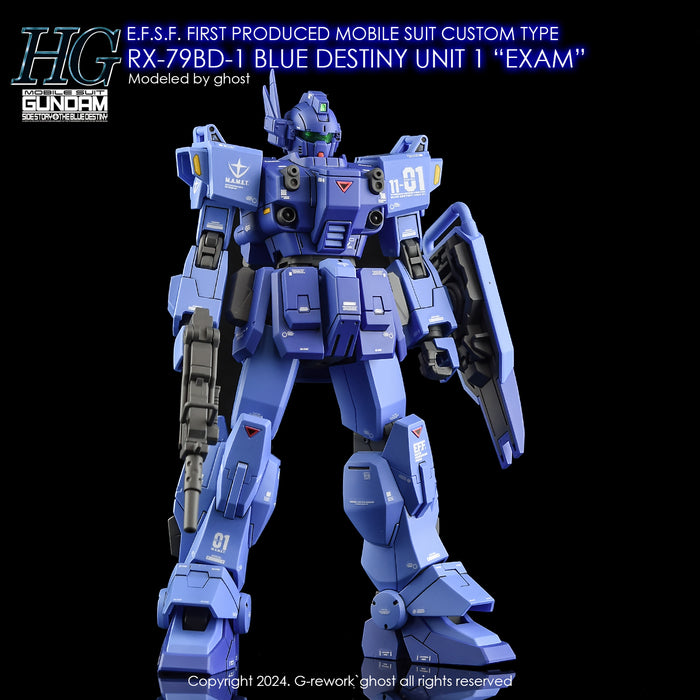 G-Rework Decal - HGUC RX-79BD-1 Blue Destiny Unit 1 Use (Renewal)