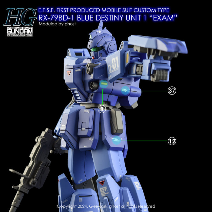 G-Rework Decal - HGUC RX-79BD-1 Blue Destiny Unit 1 Use (Renewal)