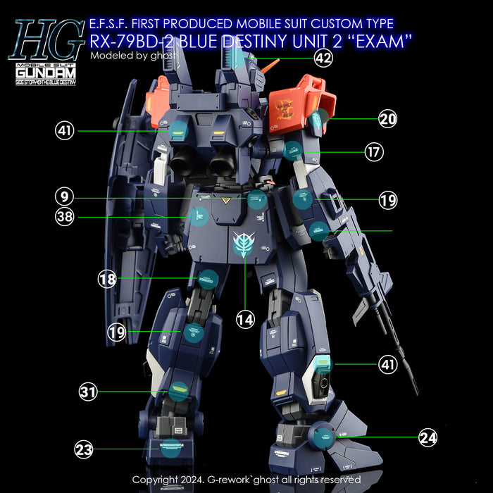 G-Rework Decal - HGUC RX-79BD-2 Blue Destiny Unit 2 Use (Renewal)