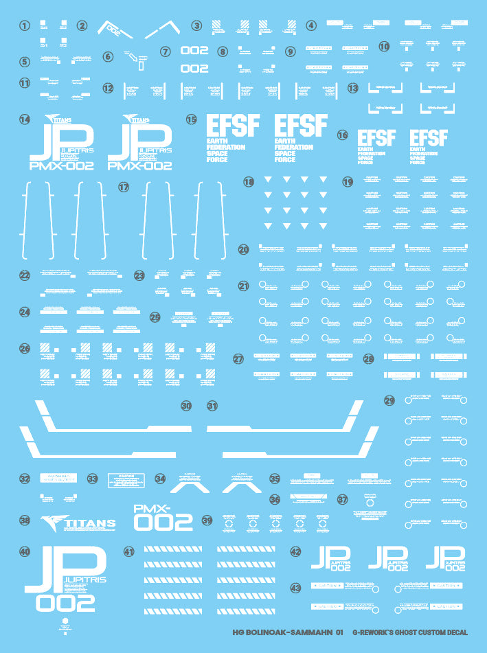 G-Rework Decal - HGUC 1/144 PMX-002 Bolinoak Sammahn Use