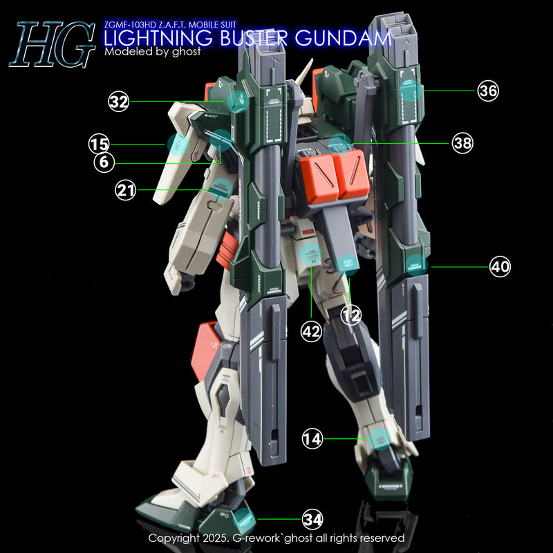 G-Rework Decal - HGCE 1/144 ZGMF-103HD Lightning Buster Gundam Use