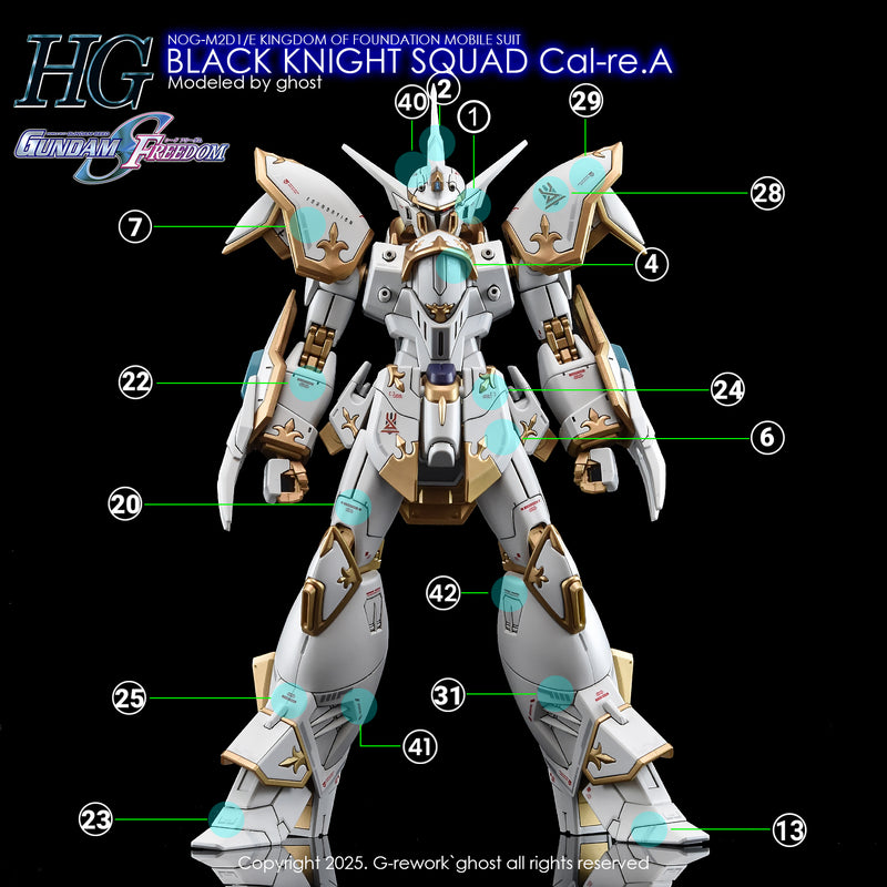 G-Rework Decal - HGCE 1/144 NOG-M2D1/E Black Knight Squad Cal-re.A Use