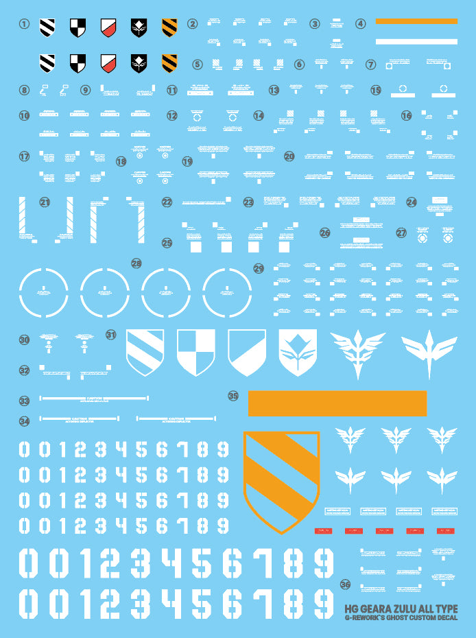 G-Rework Decal - HGUC AMS-129 Geara Zulu Use