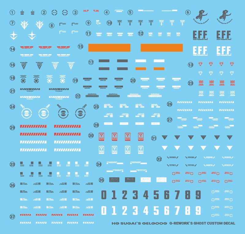 G-Rework Decal - HG Mobile Suit Gundam GQuuuuuuX gMS-01 Gelgoog (GQ) Use