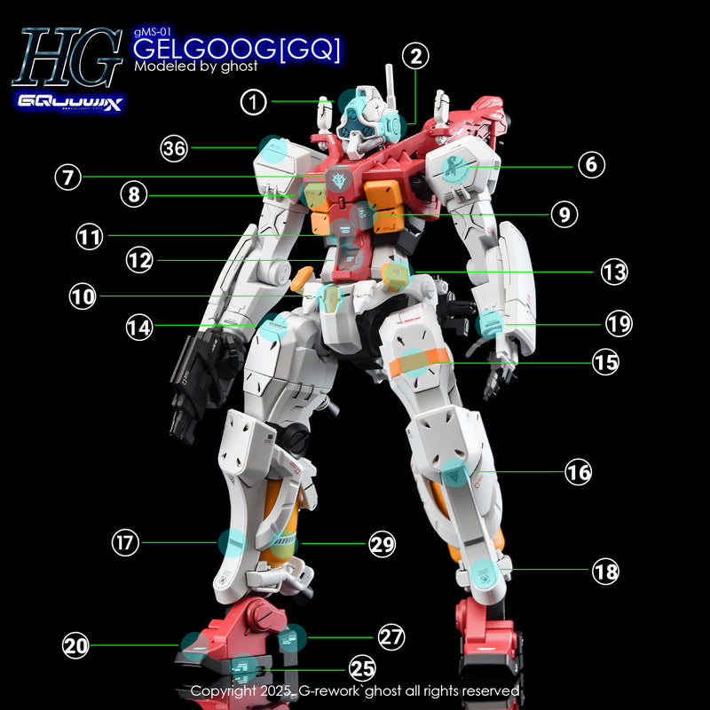 G-Rework Decal - HG Mobile Suit Gundam GQuuuuuuX gMS-01 Gelgoog (GQ) Use