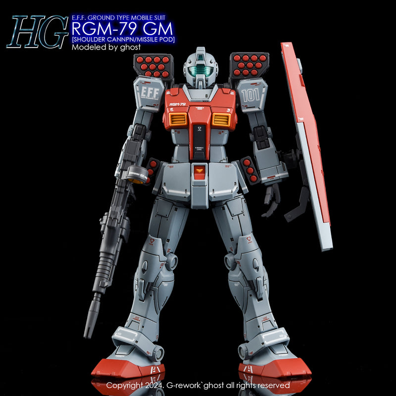 G-Rework Decal - HG Gundam The Origin RGM-79 GM (Shoulder Cannon/ Missile Pod Equipment) Use