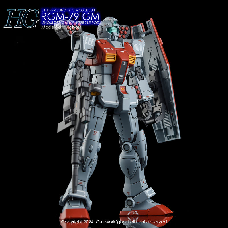 G-Rework Decal - HG Gundam The Origin RGM-79 GM (Shoulder Cannon/ Missile Pod Equipment) Use
