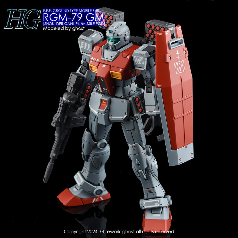 G-Rework Decal - HG Gundam The Origin RGM-79 GM (Shoulder Cannon/ Missile Pod Equipment) Use