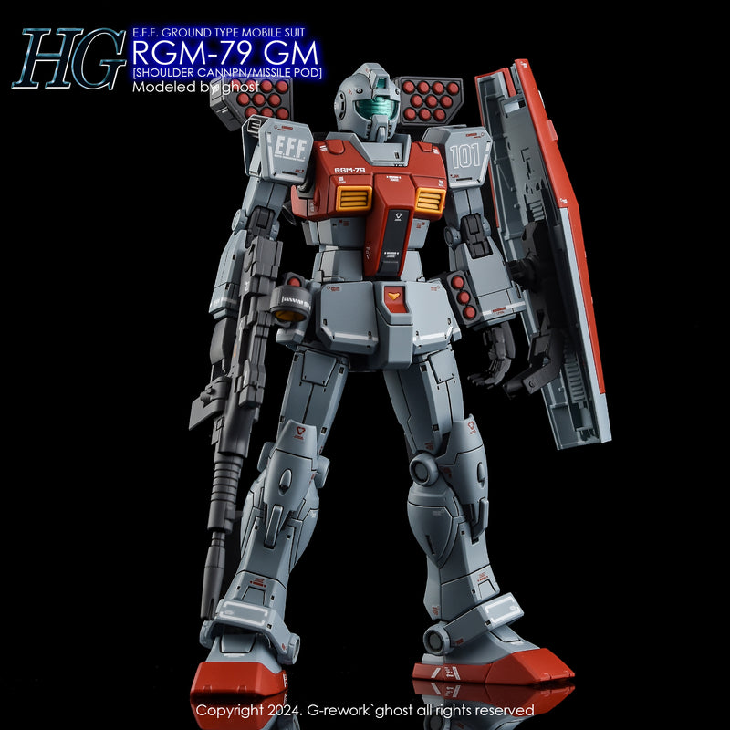 G-Rework Decal - HG Gundam The Origin RGM-79 GM (Shoulder Cannon/ Missile Pod Equipment) Use