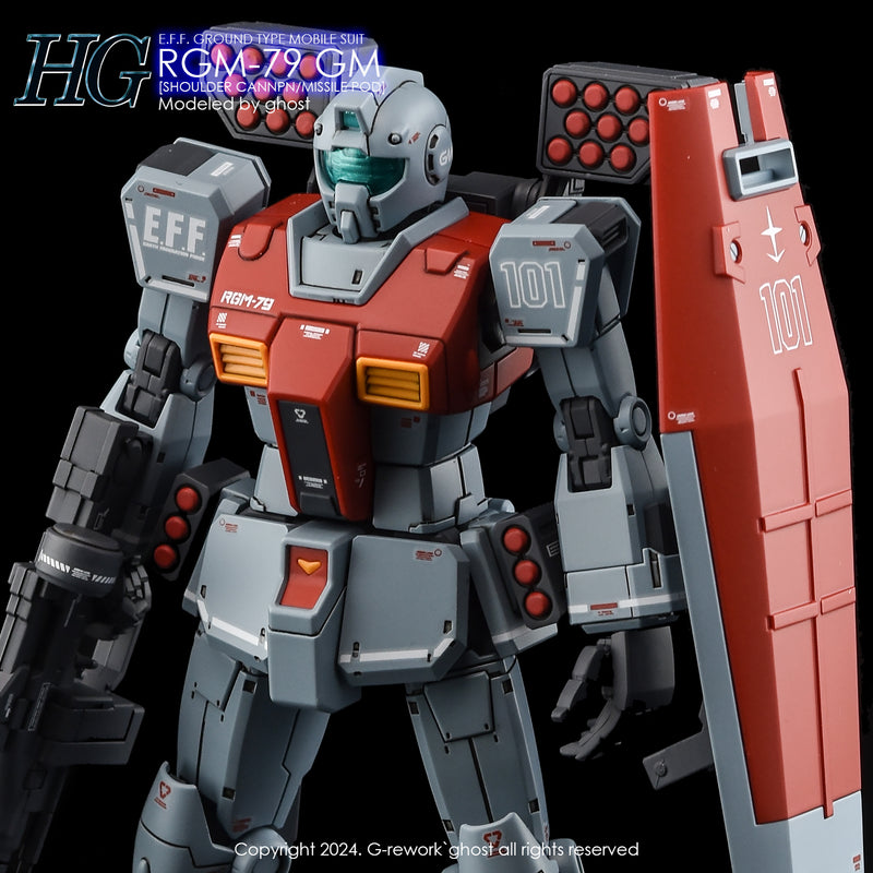 G-Rework Decal - HG Gundam The Origin RGM-79 GM (Shoulder Cannon/ Missile Pod Equipment) Use