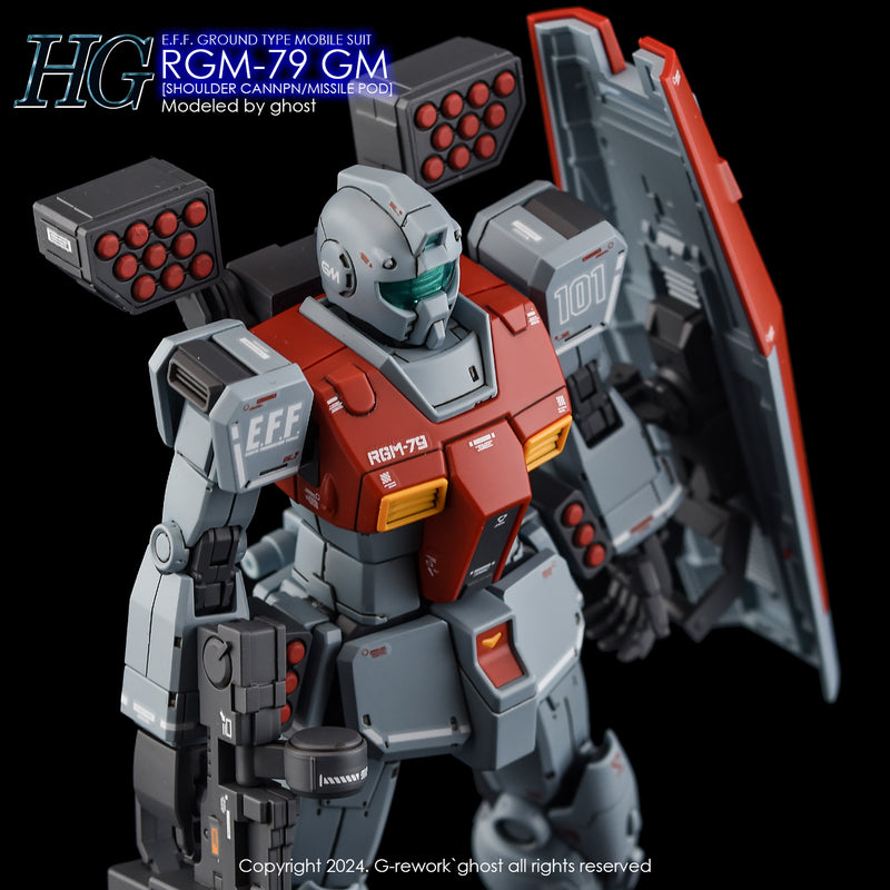 G-Rework Decal - HG Gundam The Origin RGM-79 GM (Shoulder Cannon/ Missile Pod Equipment) Use