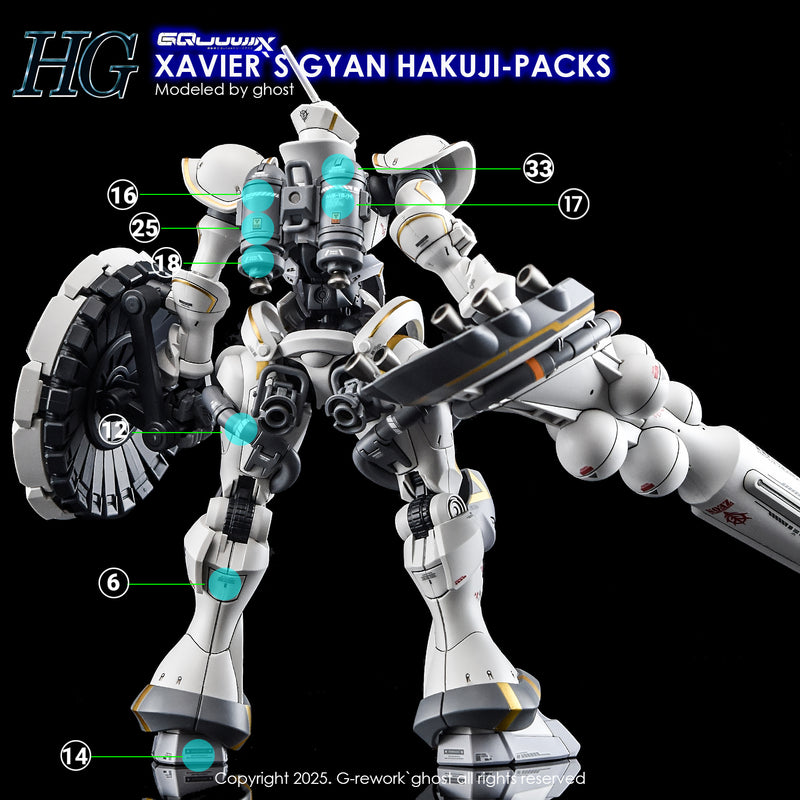 G-Rework Decal - HG Mobile Suit Gundam GQuuuuuuX MS-15/H Xavier's Gyan Hakuji-Packs Use