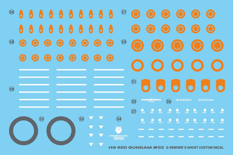 G-Rework Decal - HG Mobile Suit Gundam GQuuuuuuX G-MSα Red Gundam Use