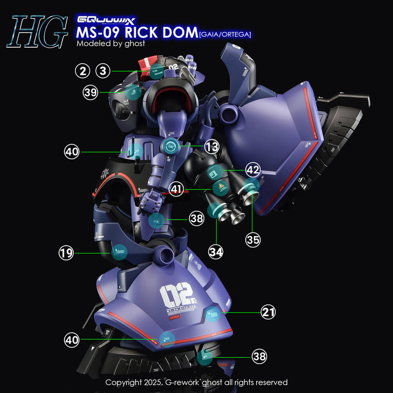 G-Rework Decal - HG Mobile Suit Gundam GQuuuuuuX MS-09 Rick-Dom (GQ) Use