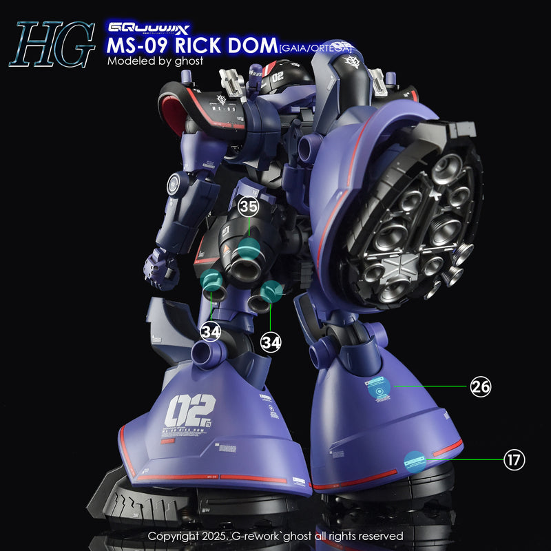 G-Rework Decal - HG Mobile Suit Gundam GQuuuuuuX MS-09 Rick-Dom (GQ) Use