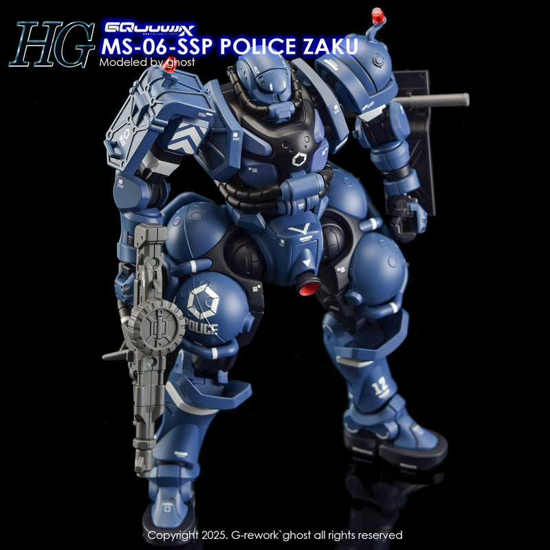 G-Rework Decal - HG Mobile Suit Gundam GQuuuuuuX MS-06-SSP Police Zaku Use