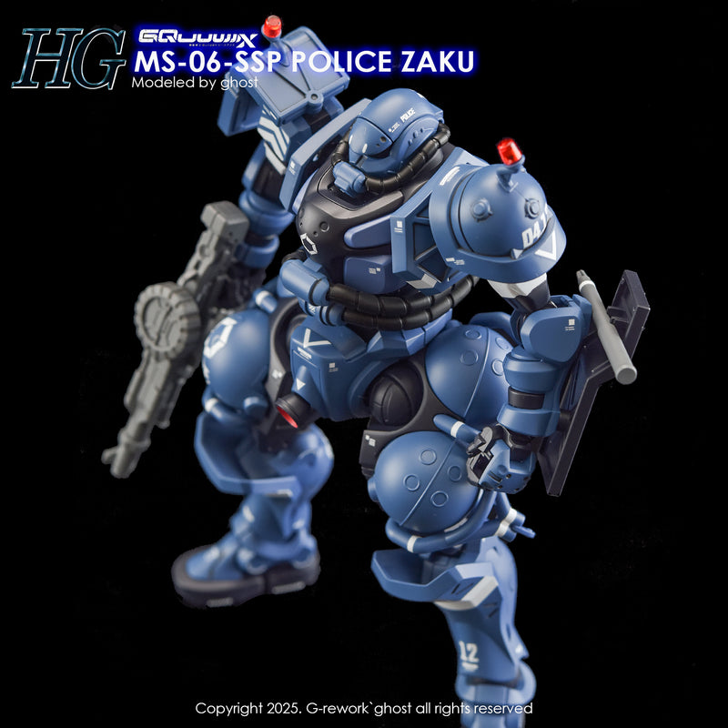 G-Rework Decal - HG Mobile Suit Gundam GQuuuuuuX MS-06-SSP Police Zaku Use