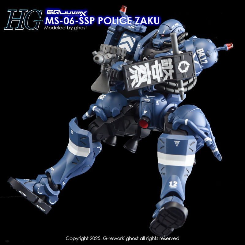 G-Rework Decal - HG Mobile Suit Gundam GQuuuuuuX MS-06-SSP Police Zaku Use